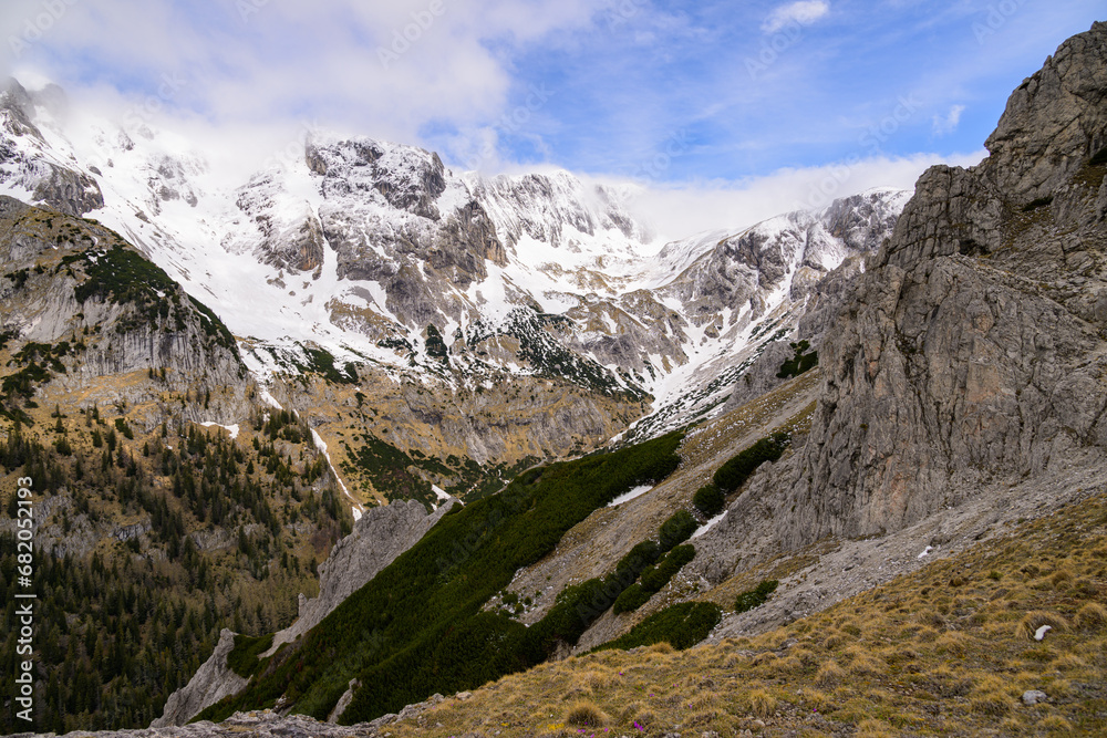 Hochschwab on a cloudy day in springtime