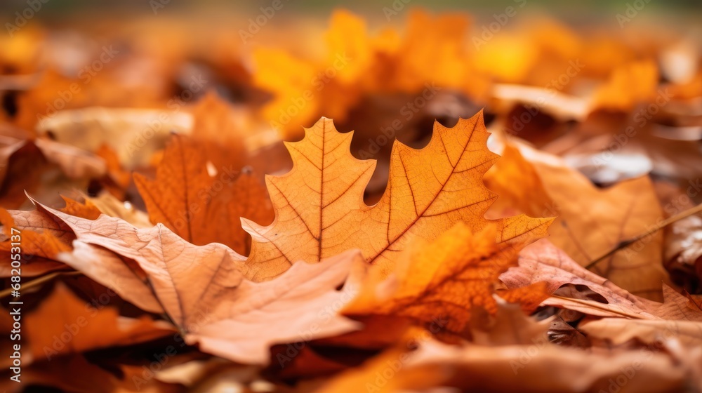 a group of leaves laying on top of a pile of brown and yellow leaves on the ground next to a green and white frisbee in the center of the picture. a group of leaves laying on top of a pile of brown and yellow leaves on the ground next to a green and white frisbee in the center of the picture.