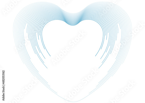 Minimal abstract Valentines Day background with linear heart. Greeting card geometric tech vector design
