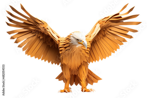 Majestic Pose of Paper Eagle on a transparent background