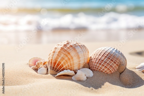 貝殻と海辺のイメージ02