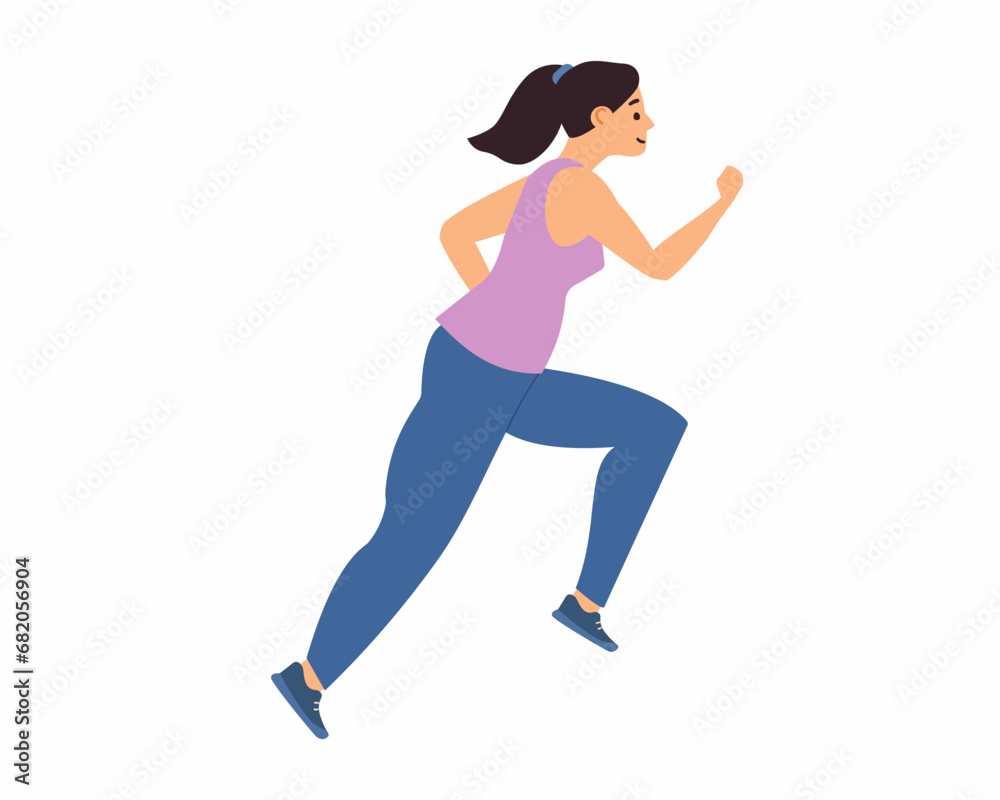 Young Woman running, jogging for Active healthy lifestyle cardio workout, exercise