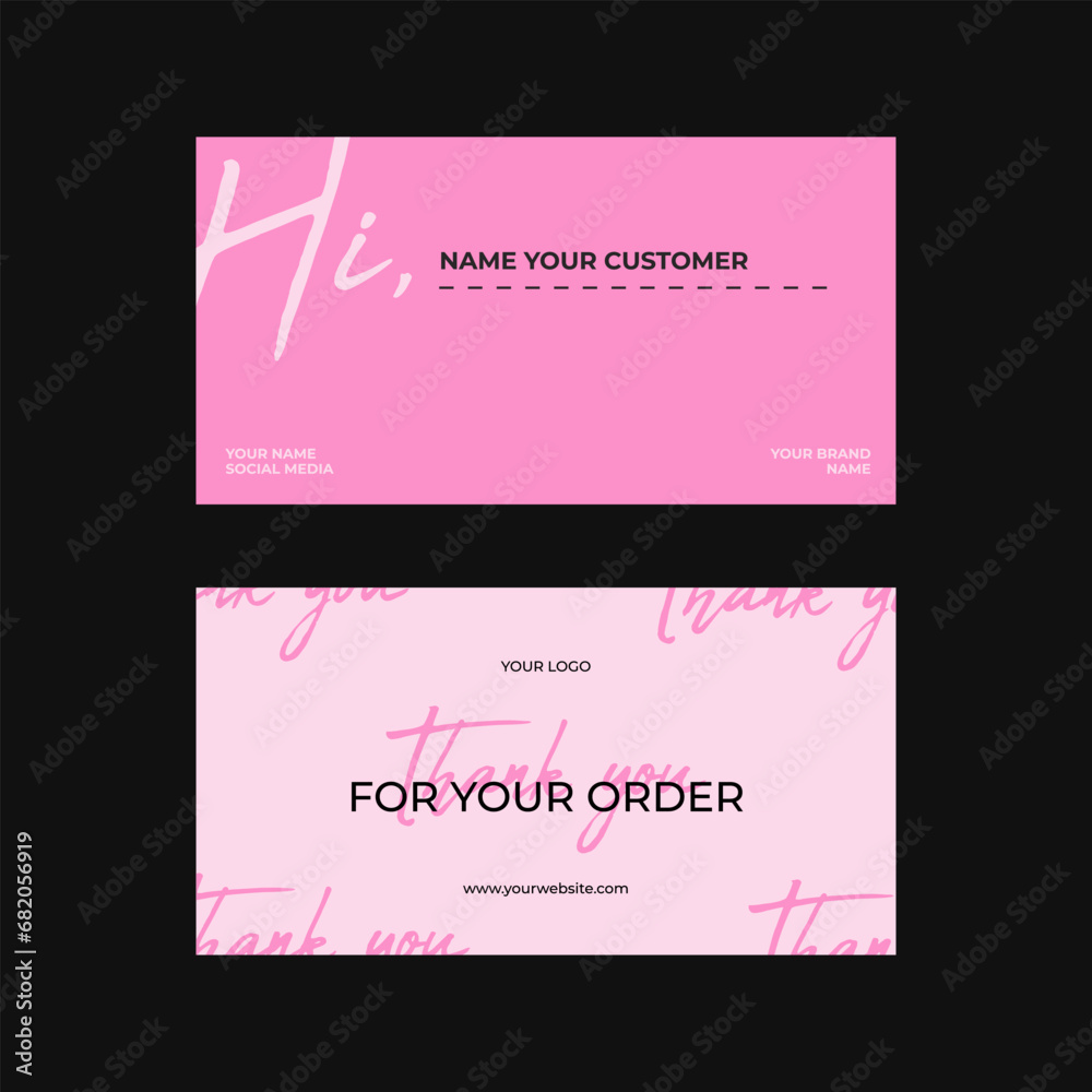 Thank you card design for your insert product