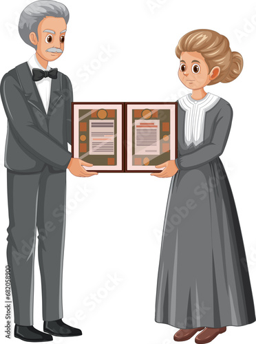 Marie Curie Cartoon Character Receives Nobel Prize