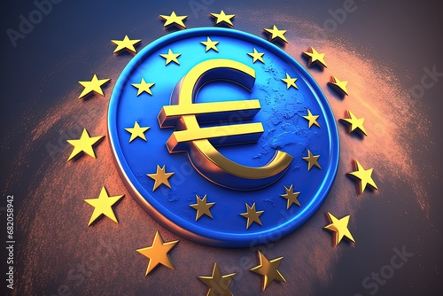 flag European Euro Sign photo
