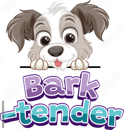 Bark-tender: Funny Pun with Cute Dog Cartoon