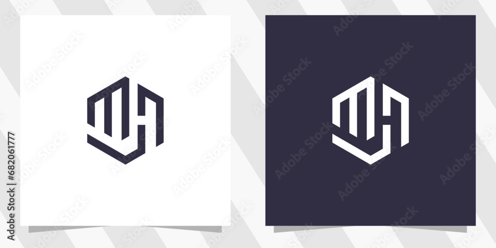 letter mh hm logo design letter mh hm logo design