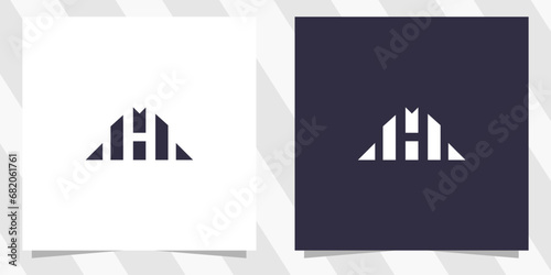 letter mh hm logo design