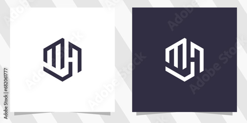 letter mh hm logo design