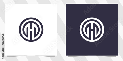 letter mh hm logo design