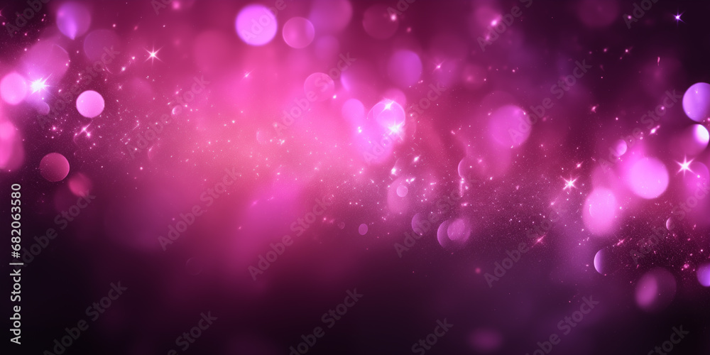 pink particles and stars with bokeh background