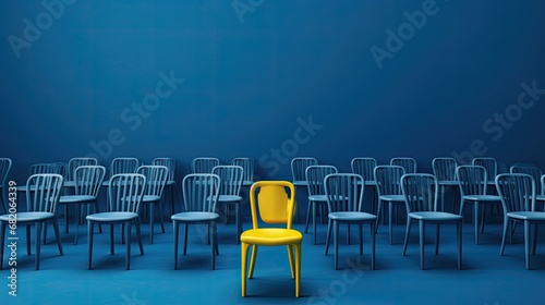 we are hiring concept 3d rendered office chairs background photo