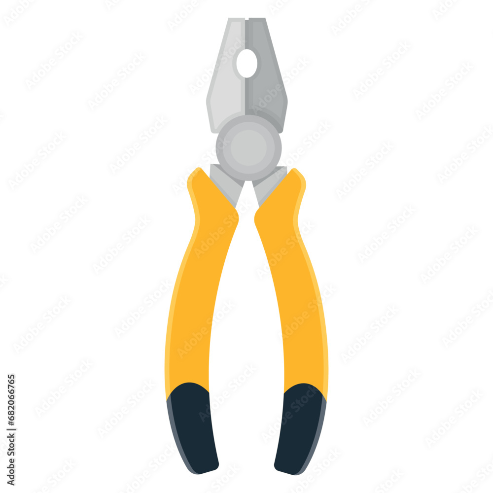 Vector image of a repair tool in cartoon style. Pliers. Construction and housework concept. A team of individual builders. Elements for your design. Vector image of a repair tool in cartoon style. Pliers. Construction and housework concept. A team of individual builders. Elements for your design.
