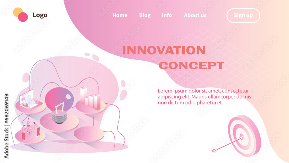  Innovation concept illustration set.