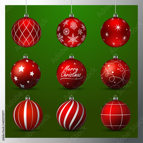 set of christmas balls