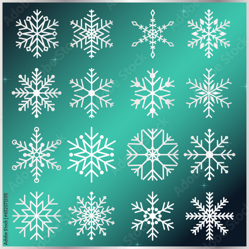 set of snowflakes