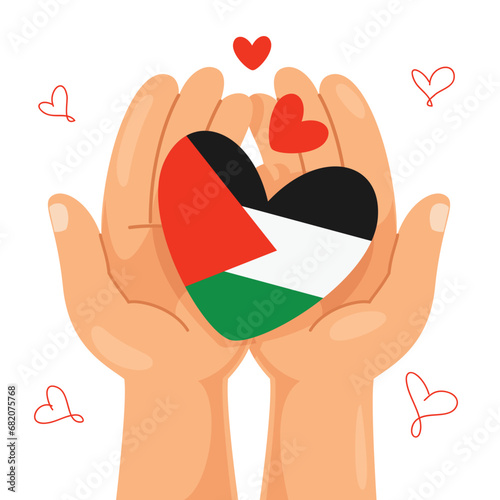 Hand Holding A Palestine Flag