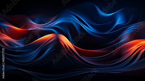 Abstract blue and red wavy background.