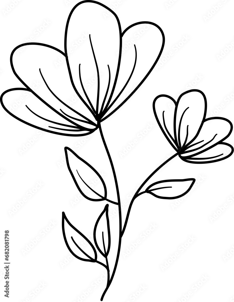 wild flower line art wild flower line art