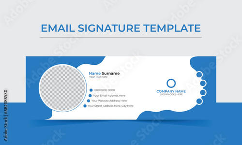 Modern and minimalist email signature design or vector email footer template
