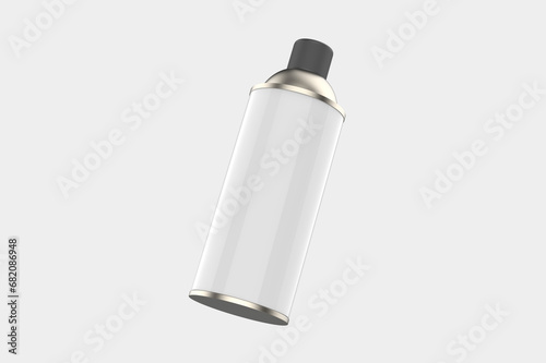 Glossy Aerosol Bottle Mockup Isolated On White Background. 3d illustration