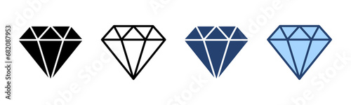 Diamond icon vector. diamond gems sign and symbol