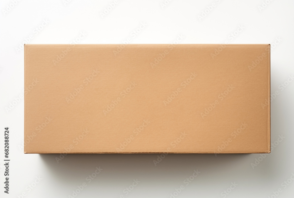Mock up Top view of hand holding empty brown cardboard box, Ai Generated Images Mock up Top view of hand holding empty brown cardboard box, Ai Generated Images