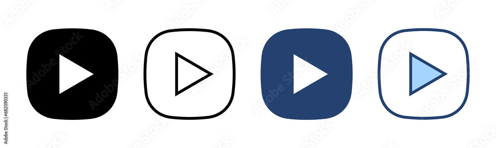 Play icon vector. Play button sign and symbol Play icon vector. Play button sign and symbol