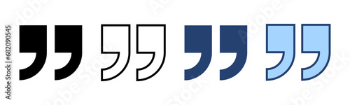 Quote icon vector. Quotation mark sign and symbol