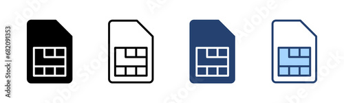 Sim card icon vector. dual sim card sign and symbol