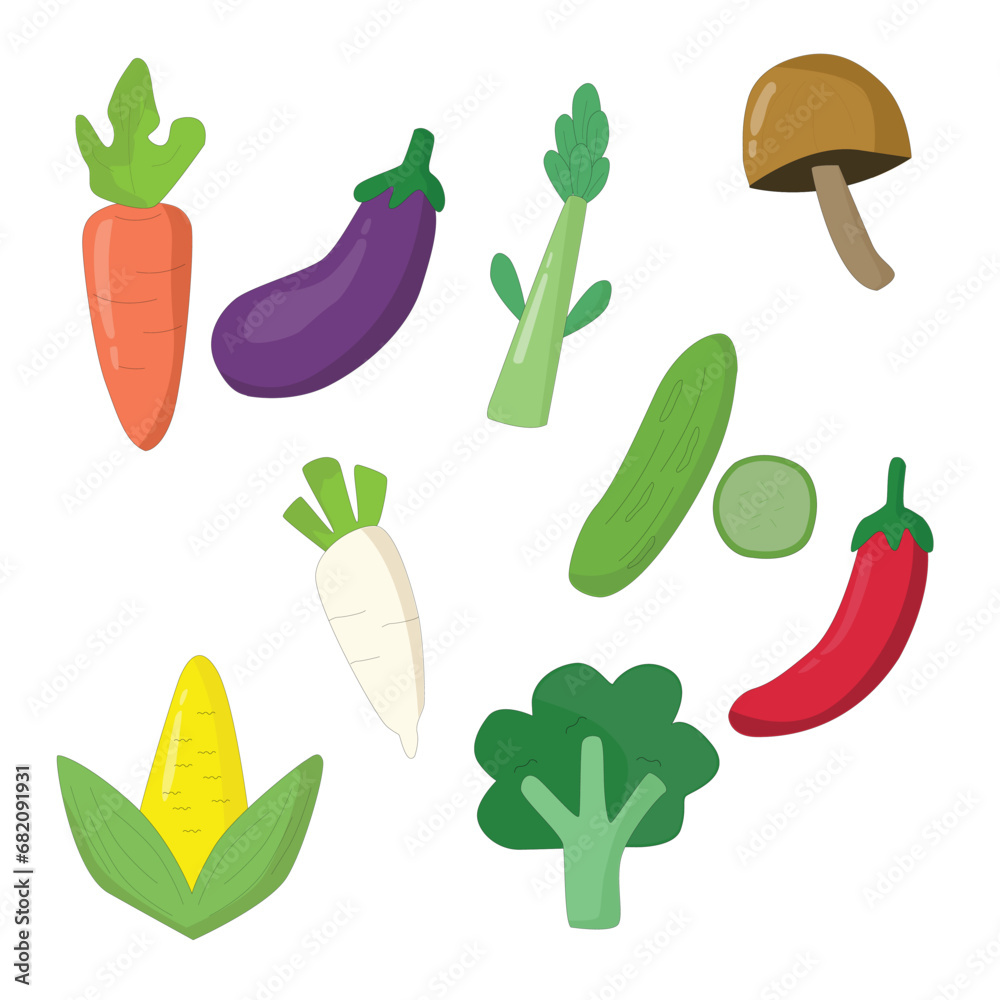 Simple Cartoon Vegetable Illustration Design