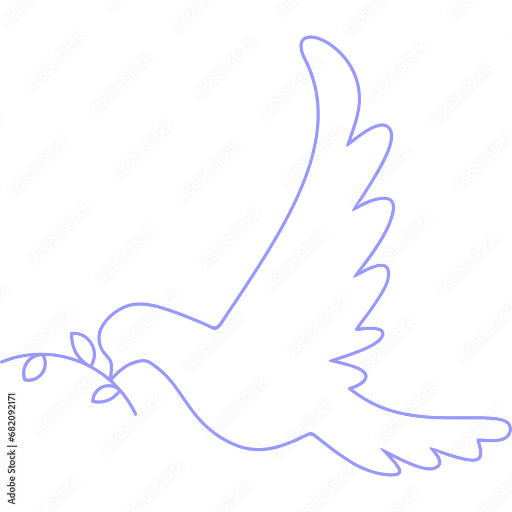 Obraz premium Dove Bird Line Art
