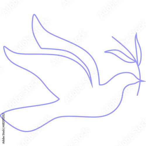 Dove Bird Line Art