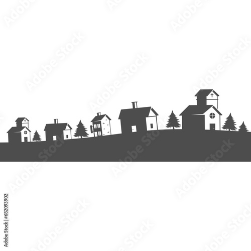 Winter Village Silhouette