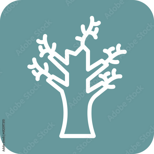 Dry Tree Icon Style