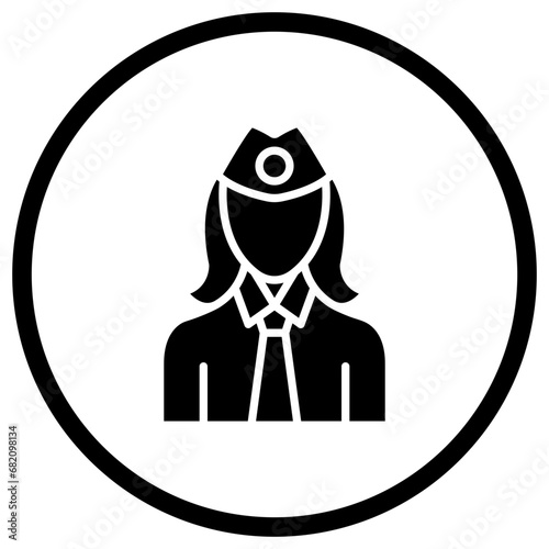 Air hostess Vector Icon Design Illustration