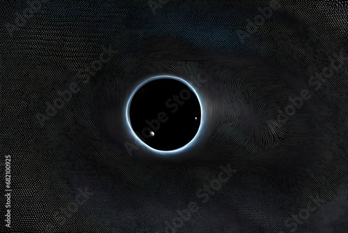 Universe seen from a black hole. Generative AI