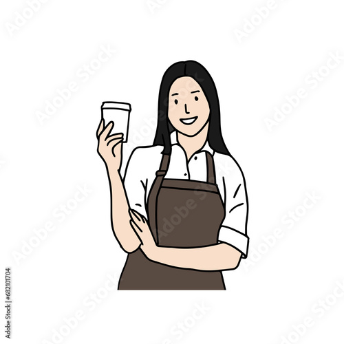 A barista who makes hand-drip coffee.
Hand drawn style vector design illustrations.