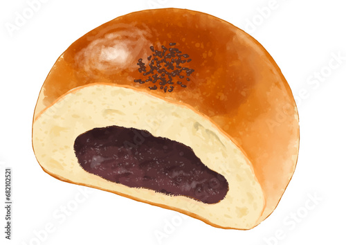 あんパンの断面