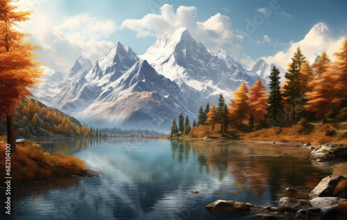 autumn lake in mountain © Kien