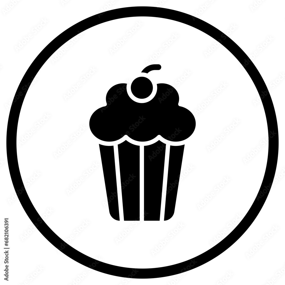 Cup cake Vector Icon Design Illustration