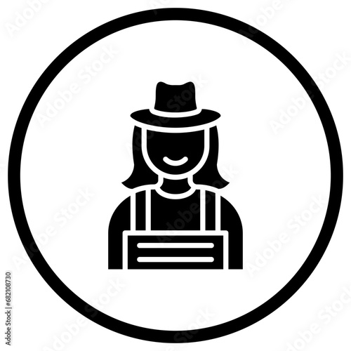 Lady Farmer Vector Icon Design Illustration