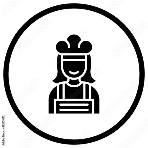 Female Chef Vector Icon Design Illustration