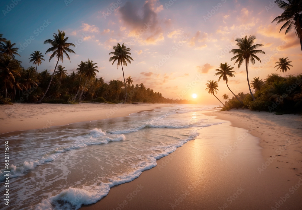 Fototapeta premium Beautiful sunset over the sea