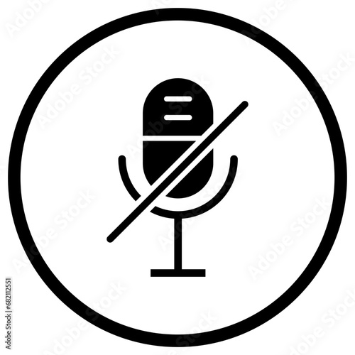 Microphone disable Vector Icon Design Illustration