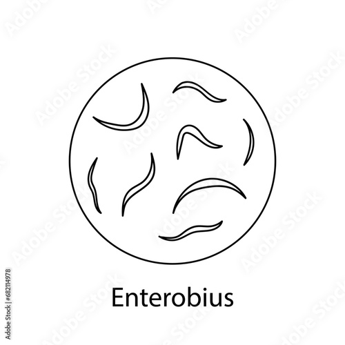 Parasites, worms, helminths in humans, cats, dogs. Hand drawing.