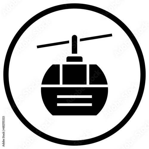 Cable car cabin Vector Icon Design Illustration