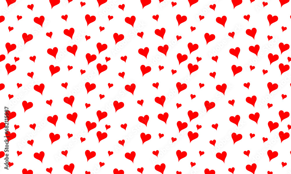 Valentine's day red hearts petals falling on a isolated background. Valentine's Day concept. Vector festive banner. Vector EPS 10