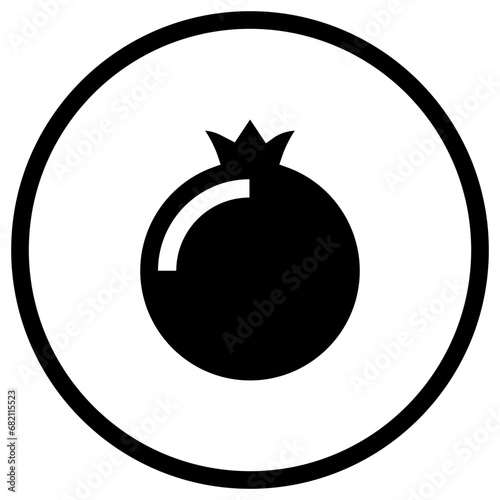 Pomegranate Vector Icon Design Illustration