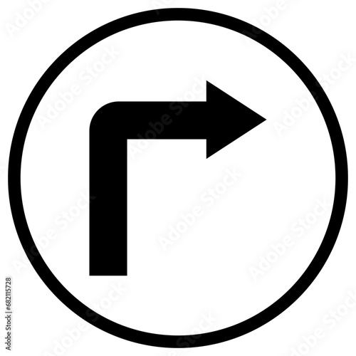 Turn right Vector Icon Design Illustration